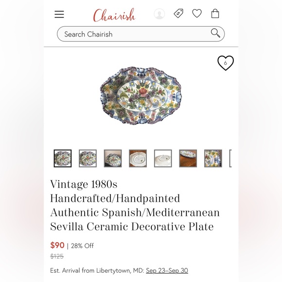 Vintage Handcrafted/Handpainted Spanish/Mediterranean Sevilla Decorative Plate - Picture 7 of 7